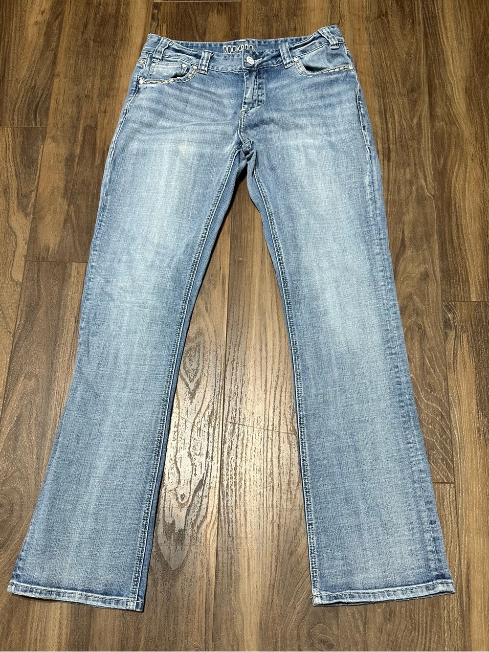 Rock & Roll Cowgirl Jeans Women's 28x34 Blue Denim Mid Rise Bootcut Western